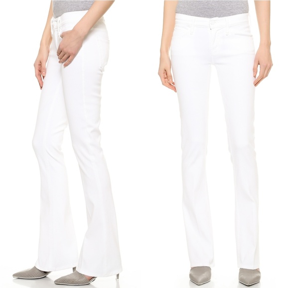 white skinny flare jeans